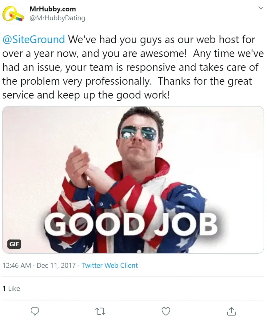 siteground twitter feedback